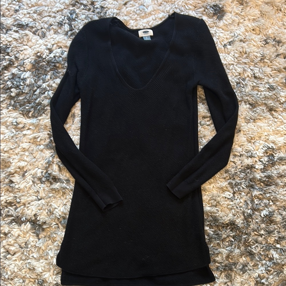Old Navy black knit sweater tunic length size small